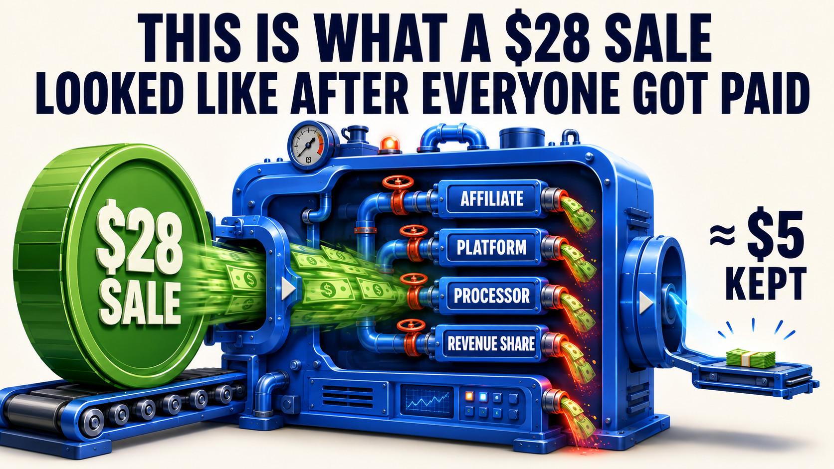$28 Sale, $5 Kept The Money Machine