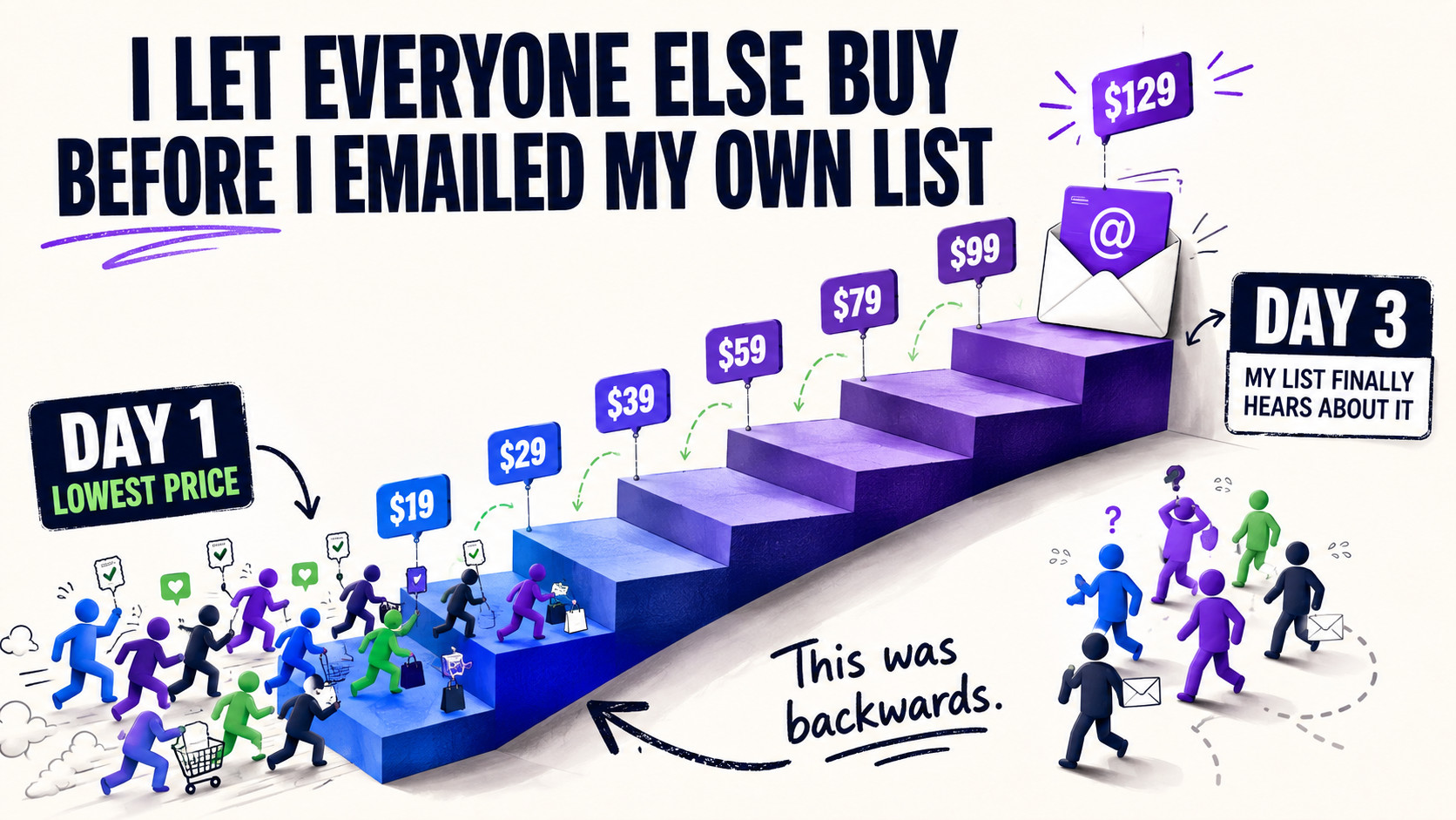 Pricing Staircase and Late Email List Regret