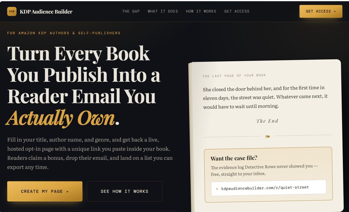 The finished sales page for the new product, built from the tool's output