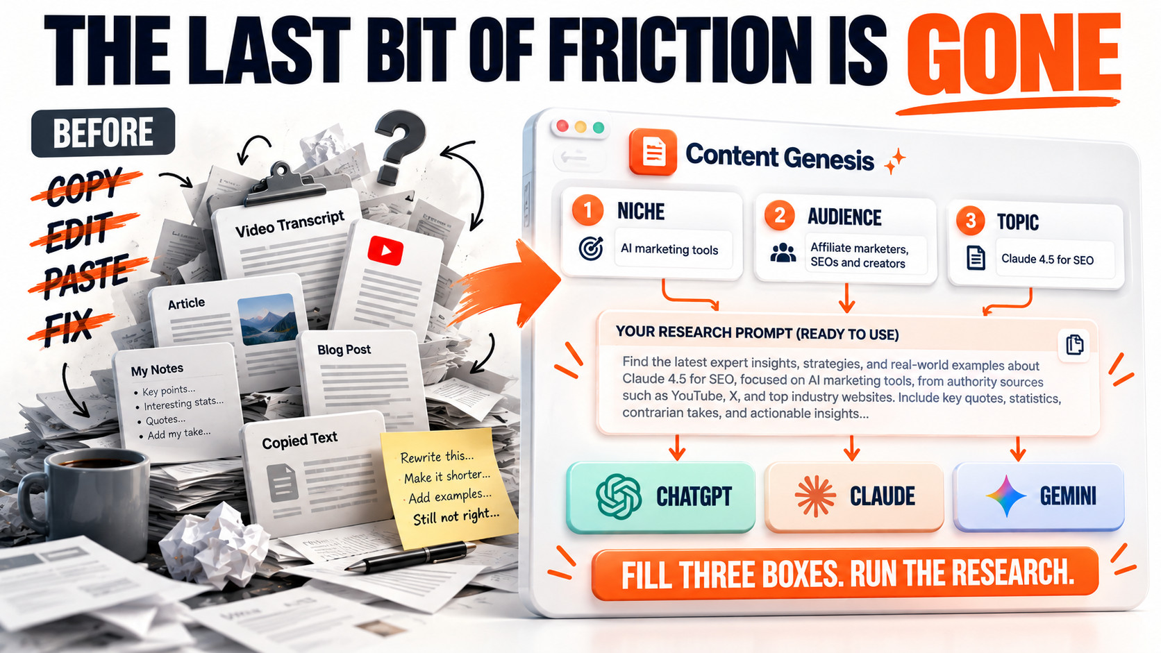 From Friction to Instant Research