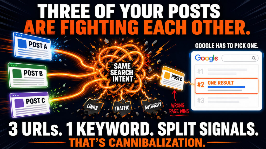 SEO Cannibalization Collision Infographic