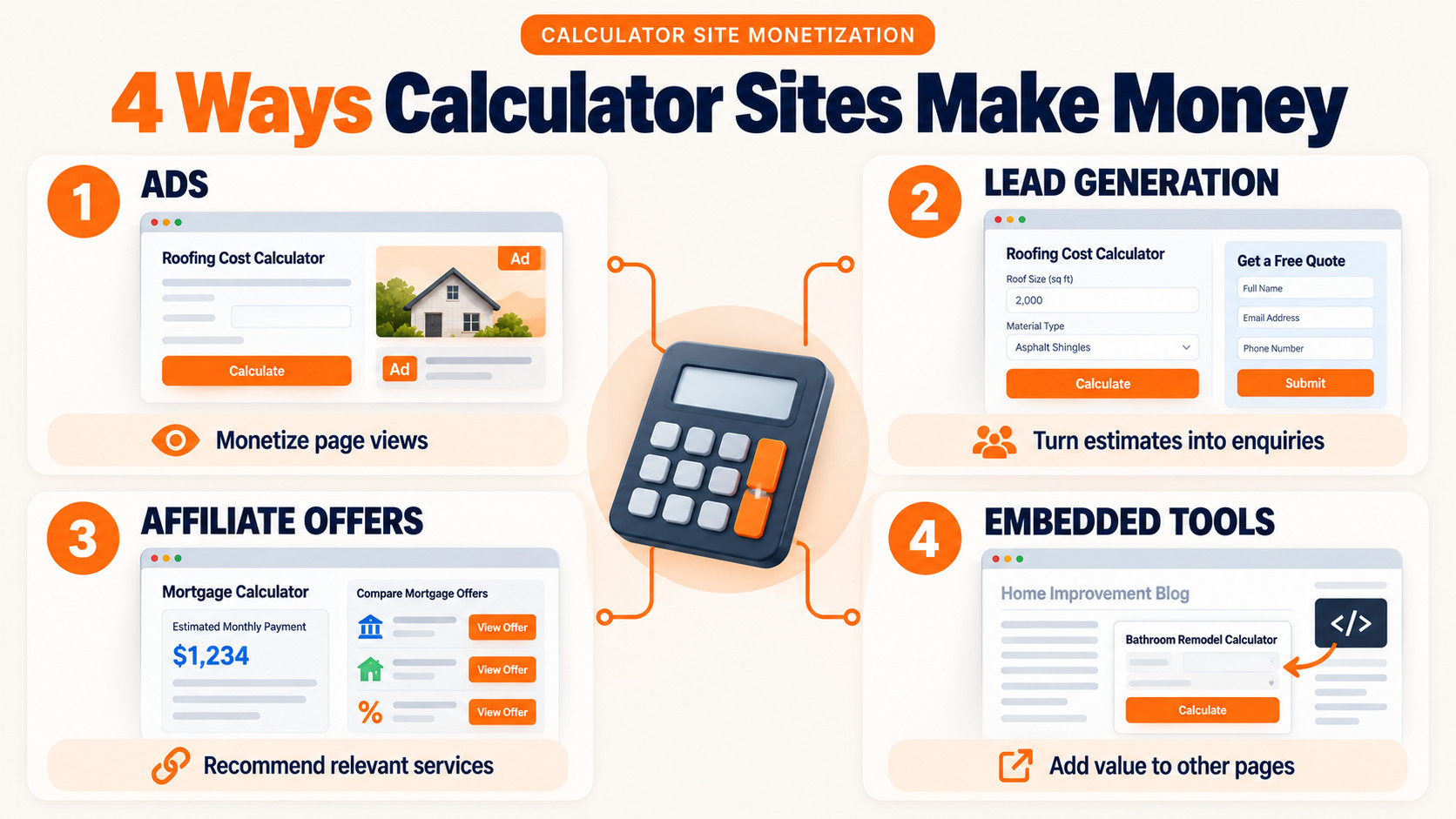 4 Ways to Make Money from a Calculator Website