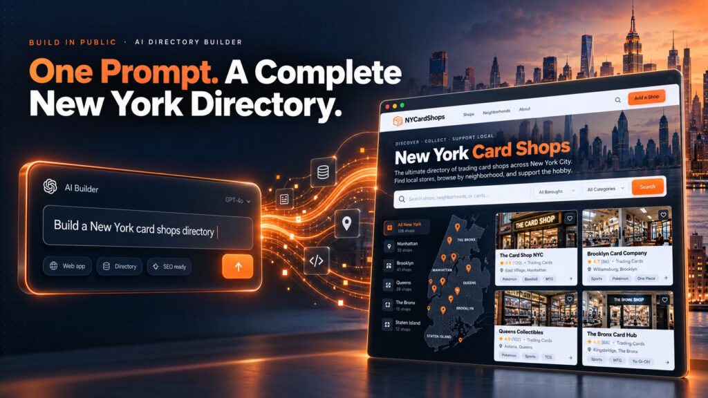 I Built a New York Card Shops Directory From One Prompt (Every Step)