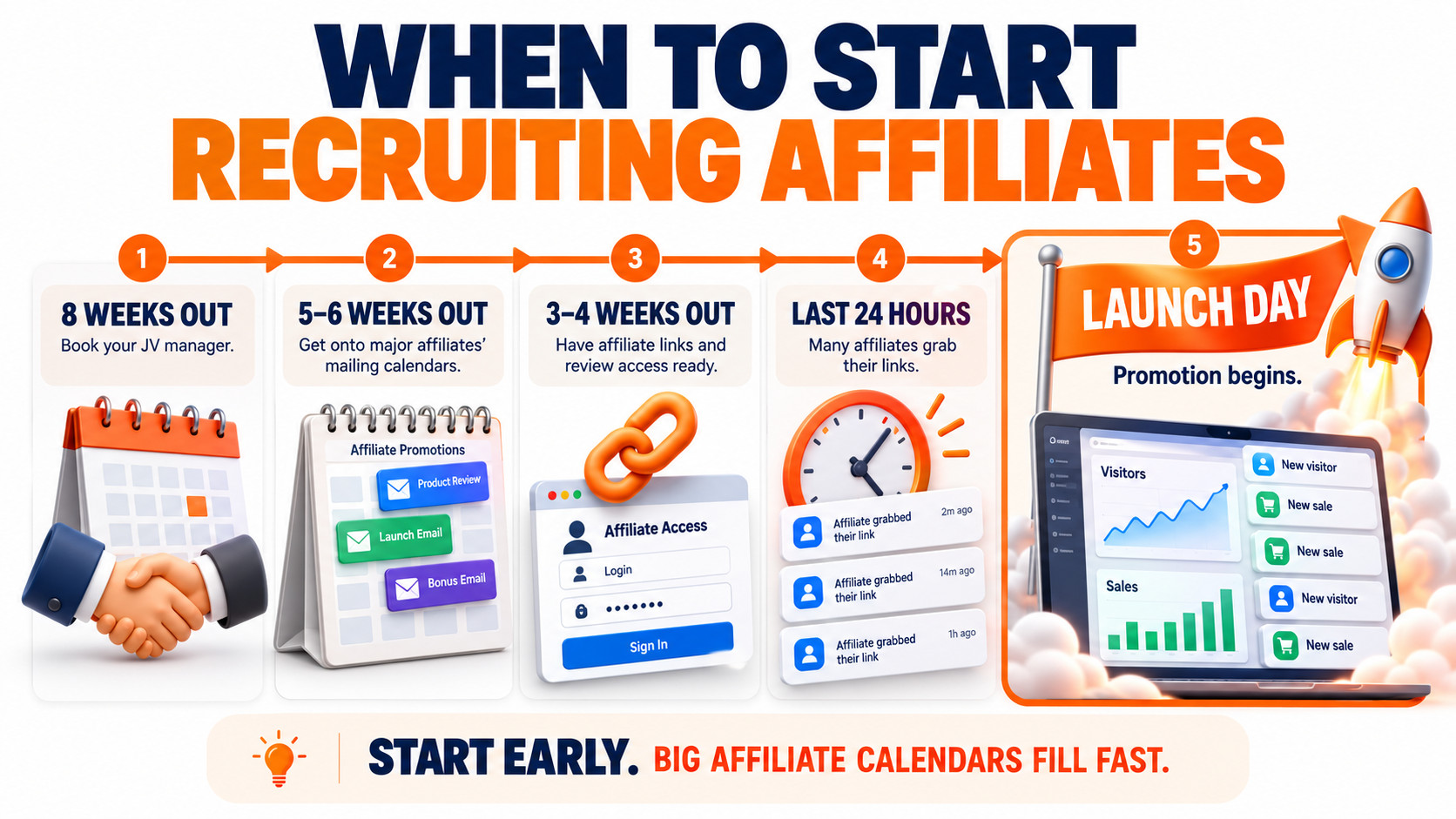 Affiliate Recruiting Timeline Infographic