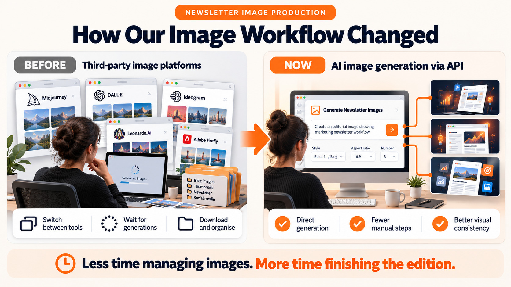 Changing the workflow creates a news visualization.